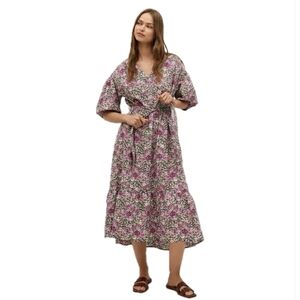 New MNG Mango Linda Vintage Floral Midi Dress Size 4